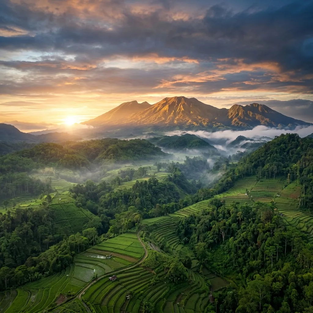 Baturraden highlands landscape